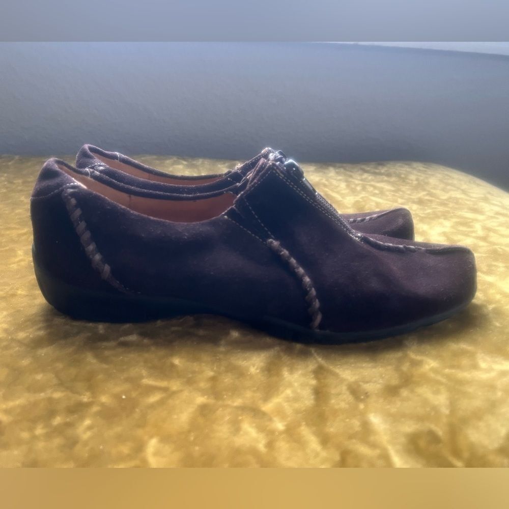 Natural Soul by Naturalizer Loafer Shoes Size 10M Suede Rigg Brown Slip-On Zip